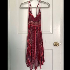 Hollister, red patterned dress. XS, fits like a S.